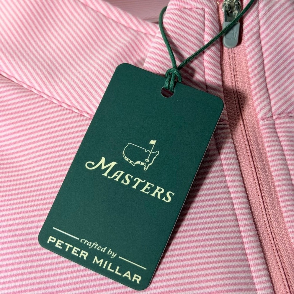 2026 Masters Peter Millar Pink Stripe Quarter Zip Golf Pullover Mens XL
